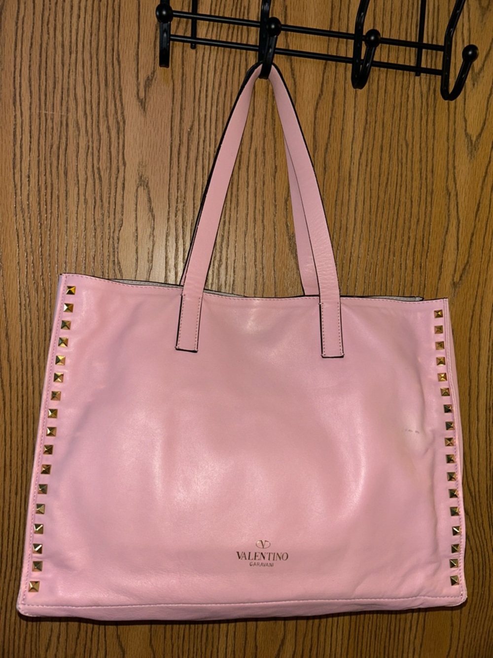 Valentino rockstud luxurious leather large tote